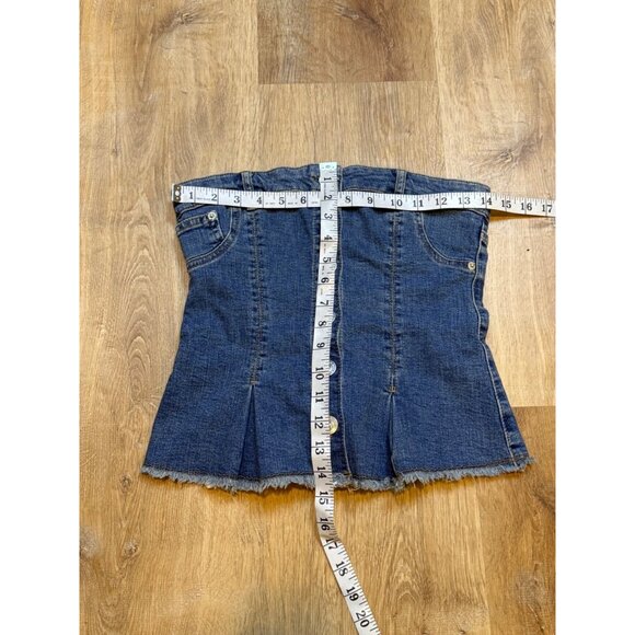 BDG Denim Corset Skirt Top Button Front & Lace-Up Back Small - Picture 4 of 5